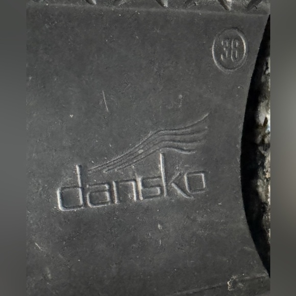 Women’s Dansko Professional Black Multicolor Scribble Patent Leather Clogs: 36 - Picture 14 of 14